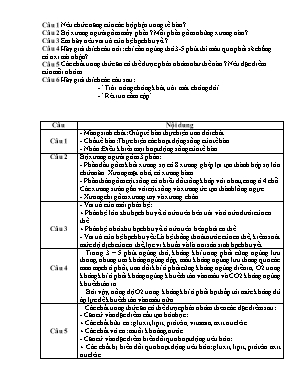 Đề ôn thi cuối học kì 1 môn Sinh học Lớp 8